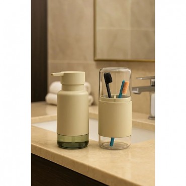 2'li Sıvı Sabunluk Ve Diş Fırçalık Seti  2'li Sıvı Sabunluk Ve Diş Fırçalık Seti