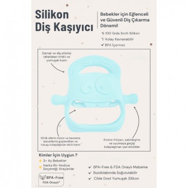 Mavi Bebek Silikon Diş Kaşıyıcı    
