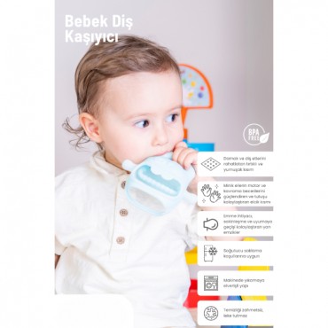 Mavi Bebek Silikon Diş Kaşıyıcı    