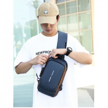 Powerbank Destekli Erkek Ön Göğüs Çantası  Powerbank Destekli Erkek Ön Göğüs Çantası
