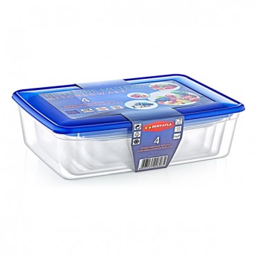 4'lü Köşeli Saklama Kabı Seti 