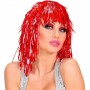 Kırmızı Işıltılı Metalize Parti Peruğu