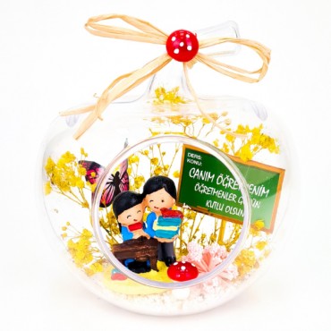 Mini Elma Teraryum - Öğretmenler Günü Hediyesi 