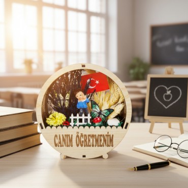 Yuvarlak Saksı Teraryum - Öğretmenler Günü Hediyesi