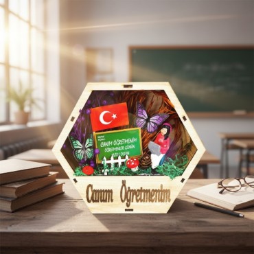 Altıgen Saksı Teraryum - Öğretmenler Günü Hediyesi 