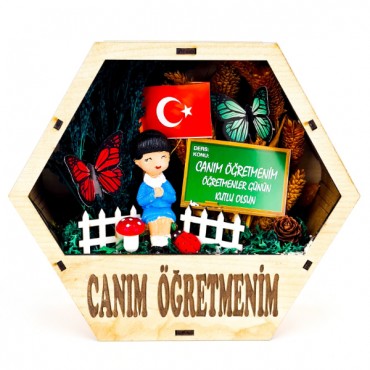 Altıgen Saksı Teraryum - Öğretmenler Günü Hediyesi 