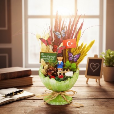 Küçük Kırık Yumurta Teraryum - Öğretmenler Günü Hediyesi