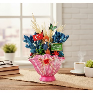 Vazo Midye Teraryum - Öğretmenler Günü Hediyesi 