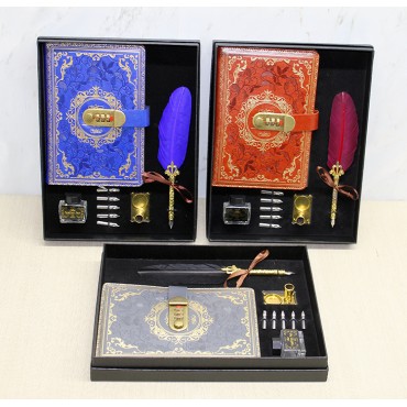 Şifreli Deri Defter Ve Divit Hokka Seti 