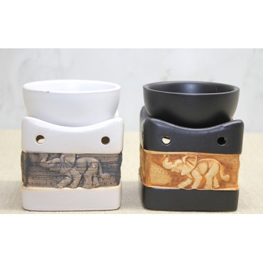 Seramik Fil Kabartmalı Buhurdanlık 