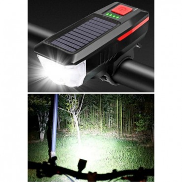 Güneş Enerjili Bisiklet Işıklı Korna