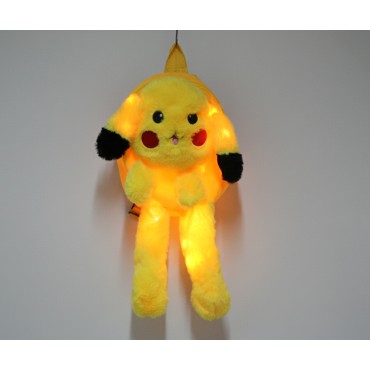 Peluş Işıklı Oynar Kulaklı Pikachu Sırt Çantası 
