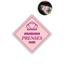 Araba Camı İçin Uyarı Stickerı - "ARABADA PRENSES VAR" - 10x10 cm Folyo Baskı Etiket