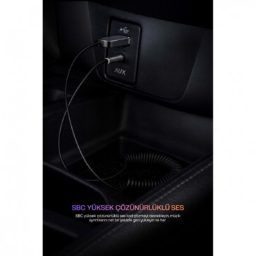 Kablosuz Aux Bluetooth 5.3 Tak Çalıştır Araç Kiti Telefon Ve Müzik Dinleme