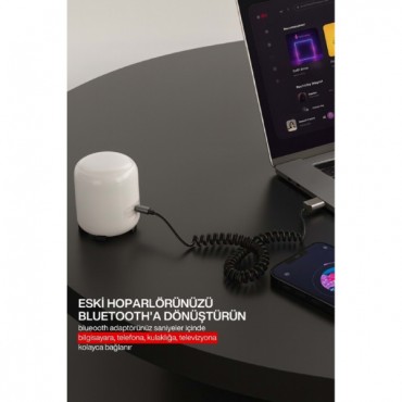 Kablosuz Aux Bluetooth 5.3 Tak Çalıştır Araç Kiti Telefon Ve Müzik Dinleme