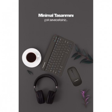 Siyah Kablosuz Klavye Ve Mouse Seti