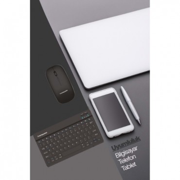 Siyah Kablosuz Klavye Ve Mouse Seti