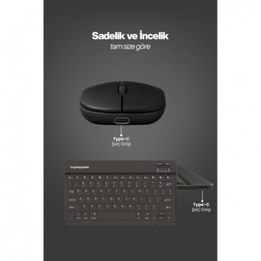 Siyah Kablosuz Klavye Ve Mouse Seti