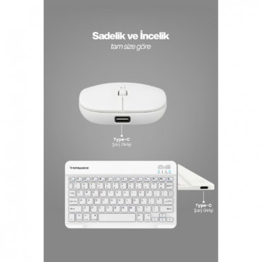 Beyaz Kablosuz Klavye Ve Mouse Seti