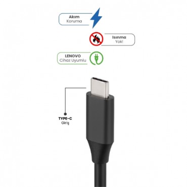 20V 2.25A TYPE-C 45W LENOVO İçin Laptop Adaptör