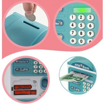 Parmak İzi Görünümlü Elektronik Şifreli Otomatik Kağıt Para Alan ATM Kumbara 