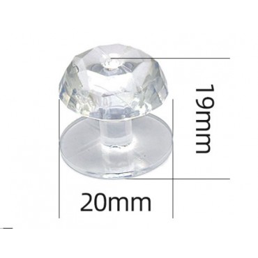 4 Adet Kristal Tasarımlı Çok Amaçlı Yapışkanlı Tutacak Buton 