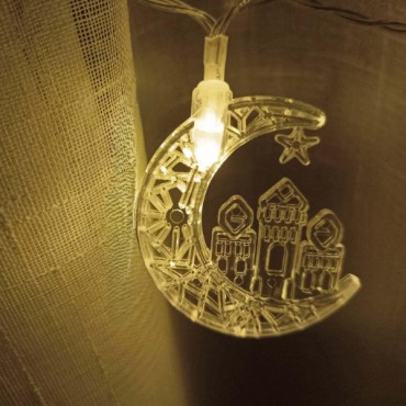 Hilal Tasarımlı Ramazan Süslemesi 20 LED USB Aydınlatma 