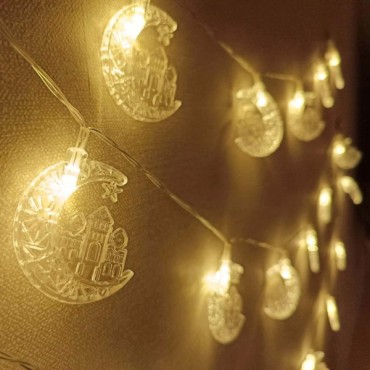 Hilal Tasarımlı Ramazan Süslemesi 20 LED USB Aydınlatma 