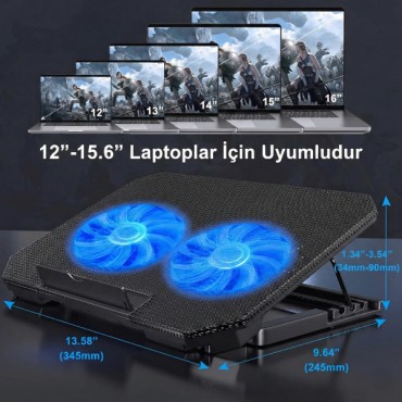 Ayarlanabilir Yükseklik Kademeli Laptop Soğutucu Fan