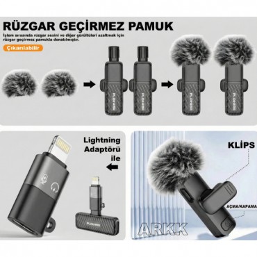 Kablosuz Type-C Yaka Mikrofonu 