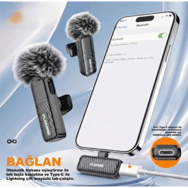 Kablosuz Type-C Yaka Mikrofonu 