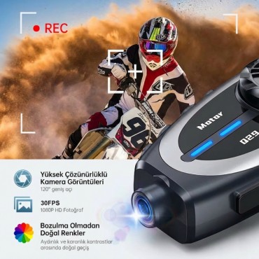 Motosiklet İnterkom Özellikli Kask Kamerası 
