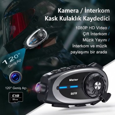 Motosiklet İnterkom Özellikli Kask Kamerası 