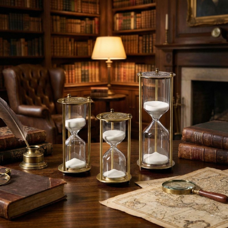 Dekoratif Cam Kum Saati 7x14 cm 