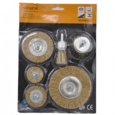  6'lı Pimli Tel Fırça Seti - Pas Yağ Kir Boya Yapışkan Çözücü 