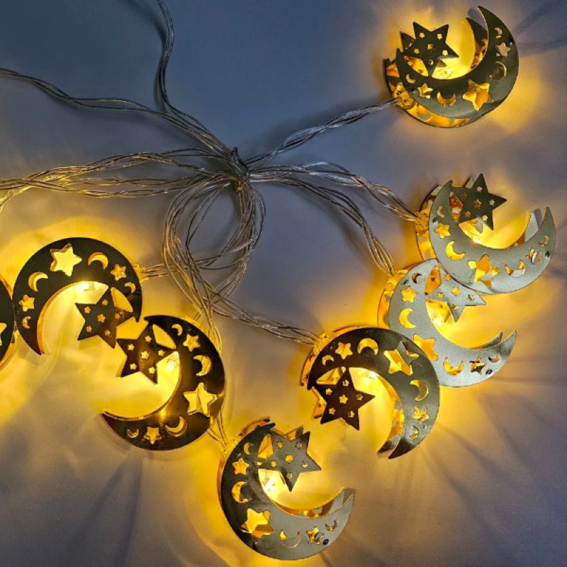 Dekoratif Ramazan LED Işık 2 Metre Gold Metal