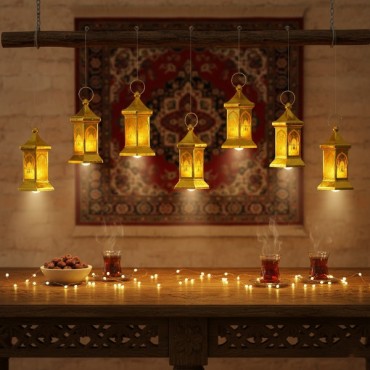 Ramazan Temalı Altıgen Kubbe LED Lamba 