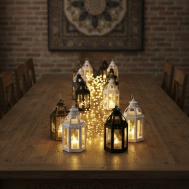 Ramazan Temalı Büyük Altıgen Açık Kubbe LED Lamba 