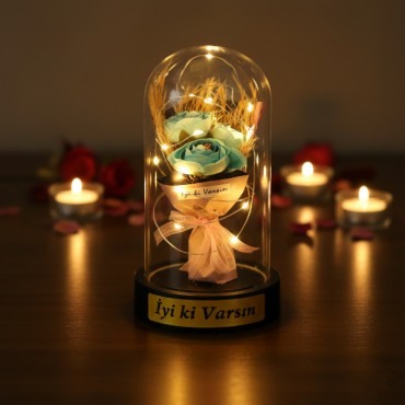 Gül Buketi Ledli Fanus 