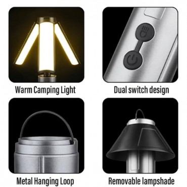 Teleskopik Şarj Edilebilir Çadır Kamp Işığı