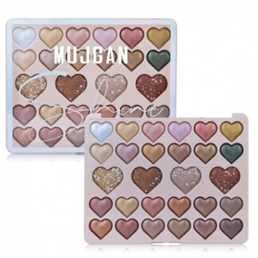 28'li Sedefli Shine Kalp Far Paleti - 2'li Set