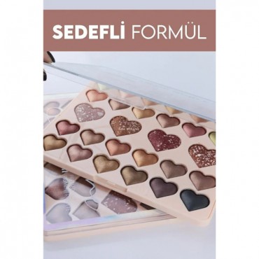 28'li Sedefli Shine Kalp Far Paleti - 2'li Set