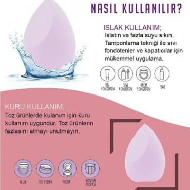 3'lü Makyaj Süngeri Seti Kalpli Kutu