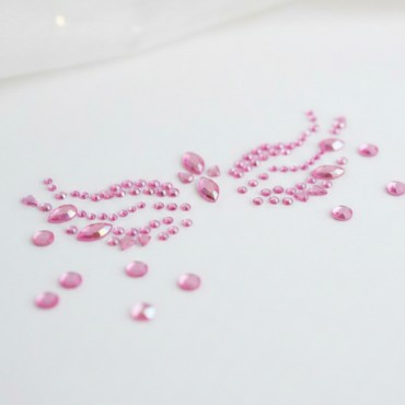 Pembe Taşlı Makyaj Yüz Süsü