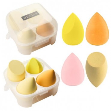 4'lü Kapaklı Armut Makyaj Süngeri Seti