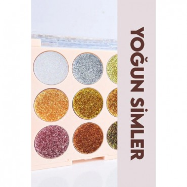 9 Renk Glitter Diamond Far Paleti - 2'li Set