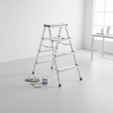 4+4 Çift Basamaklı Alüminyum Metal Merdiven