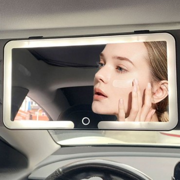 Araç İçi Güneşlik Uyumlu Işıklı Makyaj Aynası 3 Renk 