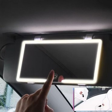 Araç İçi Güneşlik Uyumlu Işıklı Makyaj Aynası 3 Renk 