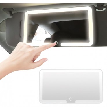 Araç İçi Güneşlik Uyumlu Işıklı Makyaj Aynası 3 Renk 